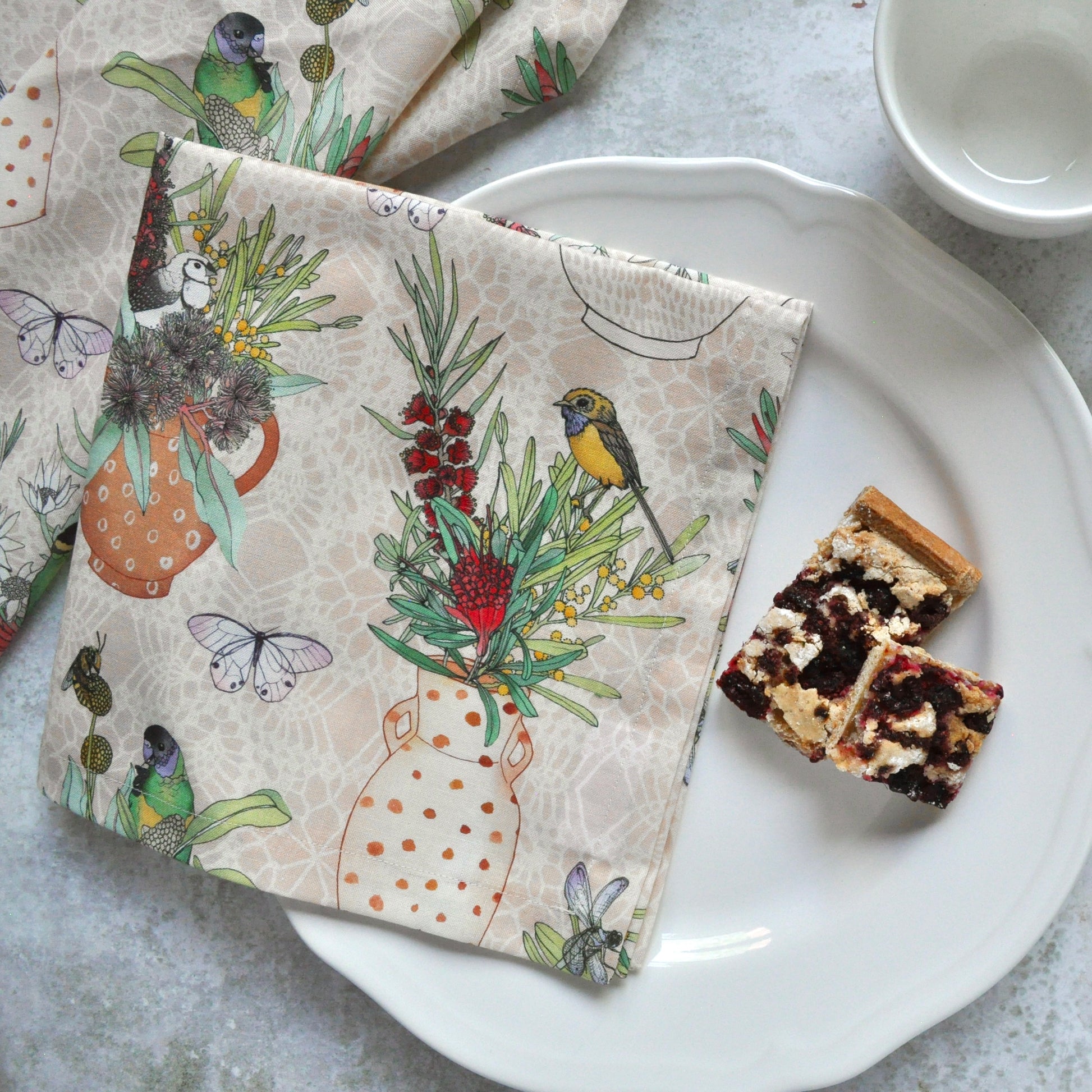 Wild Birds Rustic Linen Napkins (set of 6)